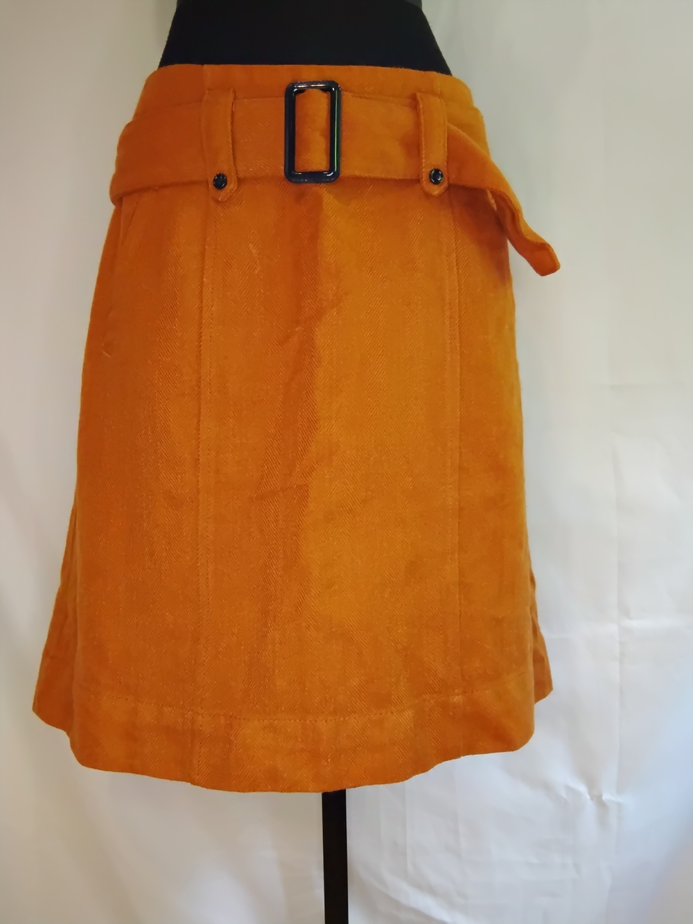 Merona A-Line Belted Skirt in Orange